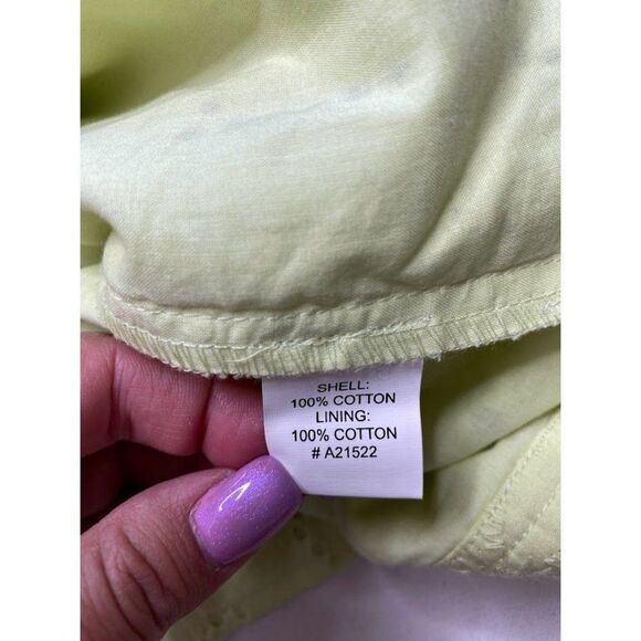 Appleseed's Yellow Green Eyelet Lace Button Down Jacket Sze Petite Medium PM NEW - Picture 8 of 8